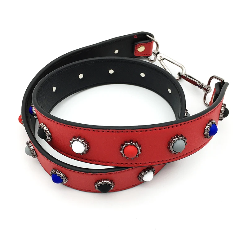 IKE MARTI  leather crossbody bag strap handle rivet long  replacement shoulder strap bag belt women diy  wide  leather straps for handbags purse4