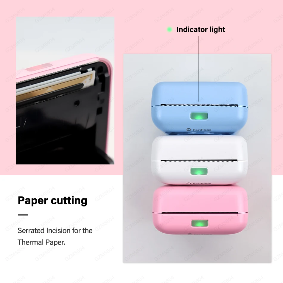 Дешево GZM5804 A6 PeriPage Мини Портативный Bluetooth беспроводной бумажный фотопринтер Карманный термопечать USB подключение Impresoras Fotos