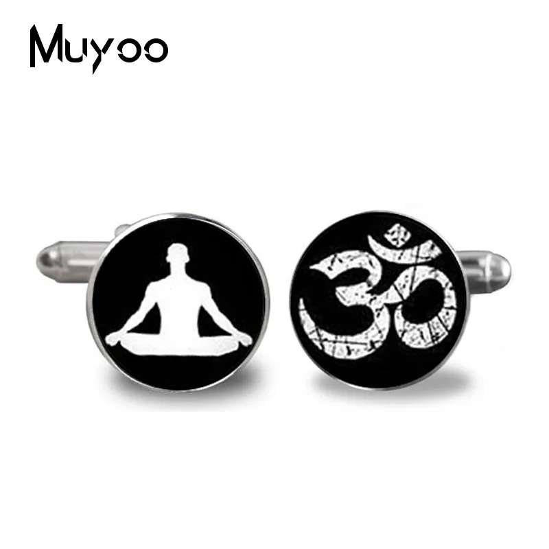 2017 New Yoga Cufflinks OM Symbol Hindu Omkar Cufflink Namaste Zen Cuff