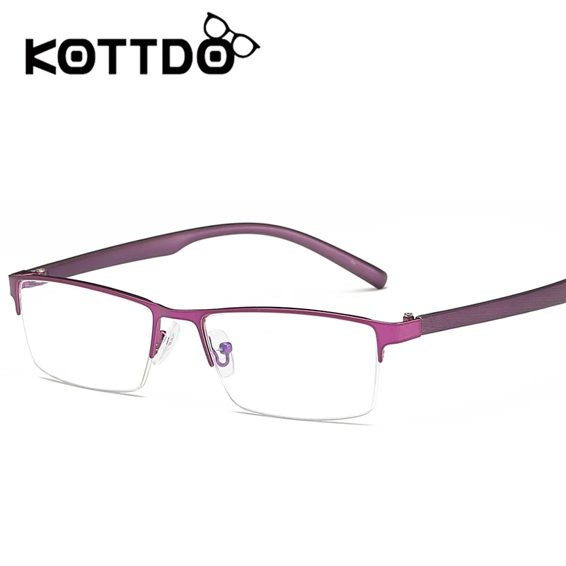 

KOTTDO 2018 Fashion Retro Vintage Women Half Frame Eyeglasses Optical Prescription Myopia Glasses Frame for Men Diopter Eyewear