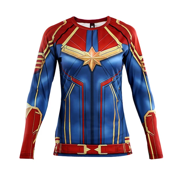 NADANBAO 3D Super Hero T-shirt Cosplay Captain Costumes Women T shirt Carol Danvers for Girl Tshirt Plus Size