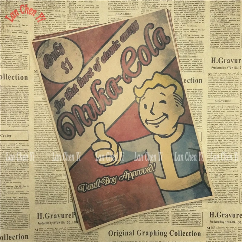 Fallout классические игровые постеры из крафт бумаги настенные для дома и бара