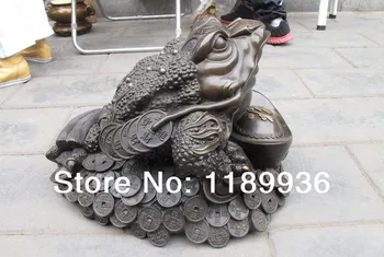 

Chinese Royal Bronze Blessing Money Spittor Frog Lucky Fengshui huge statue