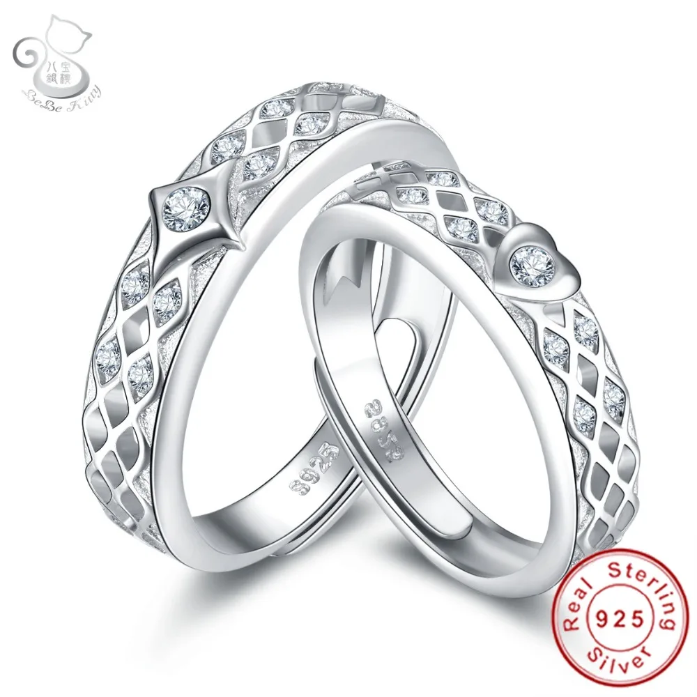 Обручальное кольцо из серебра 925 пробы с надписью His and Her Heart|couples promise rings sets|promise ring