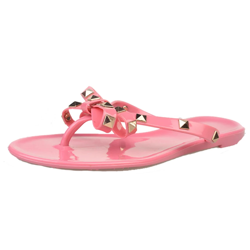 

2017 NEW Arrive Black Nude Designer Flip Flops Women Flat Female Slippers Summer Shoes With Rivets Women Sandals