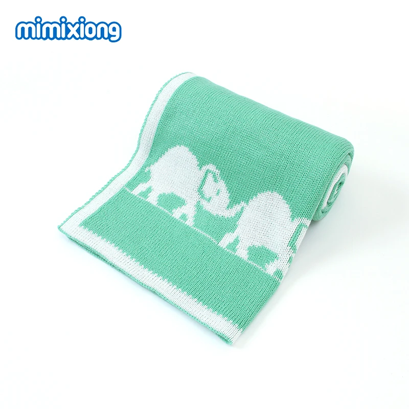 

Newborn Baby Swaddle Blanket Elephant Crochet Infant Basket Bedding Cover Summer Children Sofa Air Conditioning Blankets 95*75cm