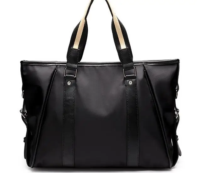Новая Корейская мужская сумка, деловая сумка через плечо, водонепроницаемый портфель для досуга - Цвет: Черный