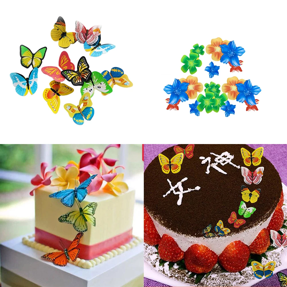 Edible Black Diamond Butterflies Wedding Cake Toppers//Cake Decorations Set of 15