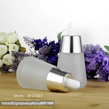 

5PCS 10PCS 30ML Frosted Clear Inverted Cone Glass Dropper Bottle Empty Essential Oil With Pipette Container Perfume Bottle 30cc