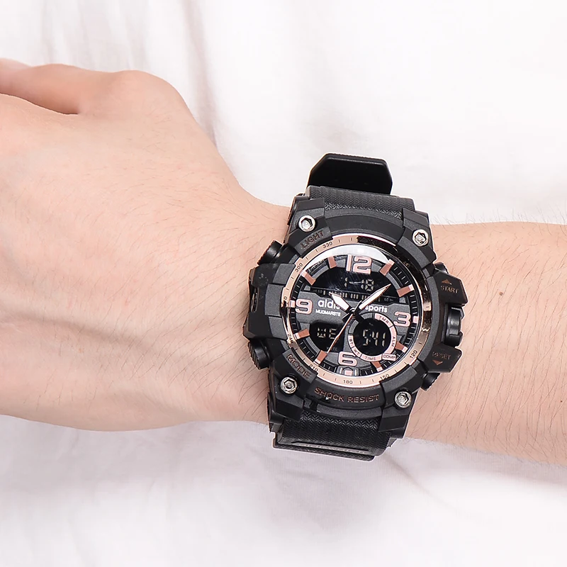 Gentle Swim Men Sports Watches Digital Double Time Chronograph Watch 50m Waterproof Week Display Alarm Japan Quartz Clock G Skmei 1270 Children's Watches