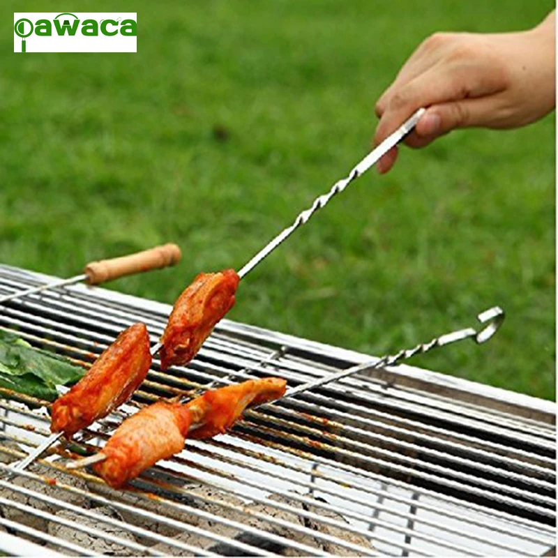 10 pcs BBQ Grill Stainless Steel Sticks Barbecue Forks BBQ Tools Baking