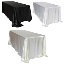 1 шт. 228x335 см белая/черная атласная Скатерть прямоугольный банкетный стол в гостинице ткань для свадебной вечеринки Рождественское украшение дома
