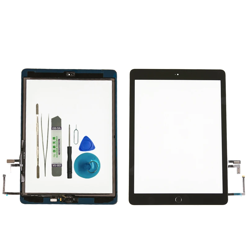

Brand New 2017 A1822 A1823 Touch Screen For iPad 5th Generation 5 Digitizer Outer Panel Front Glass With home button +cable