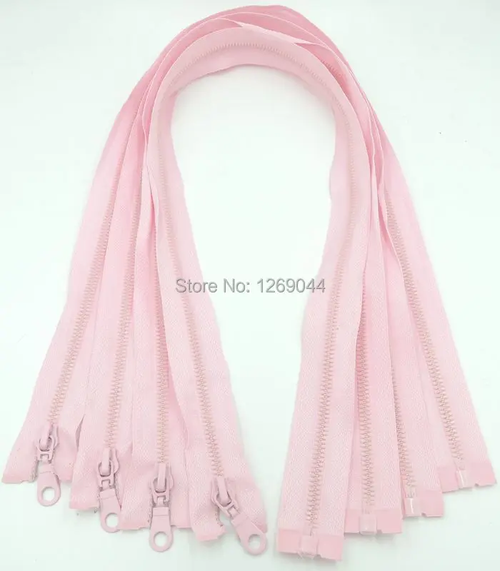 10 pcs 70cm 5 Pink Resin Zipper Down Jacket /Overcoat Zipper Open end