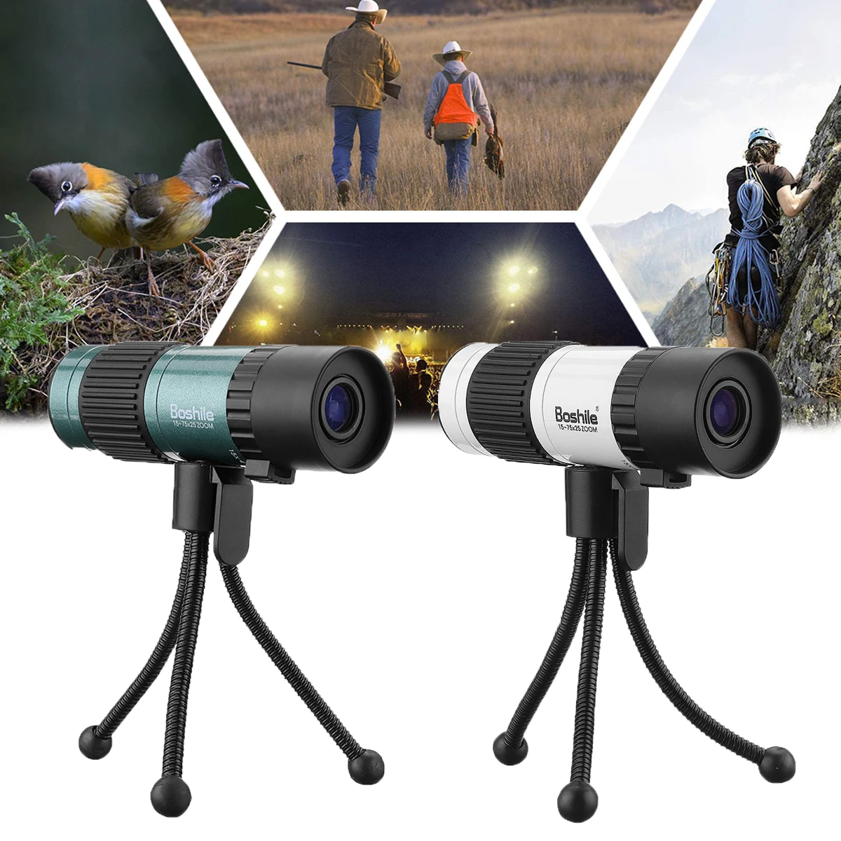 15-75X25 البسيطة عالية الطاقة HD Vison ل التكبير أحادي تلسكوب مع ترايبود في الهواء الطلق متعددة المغلفة أحادي تلسكوب