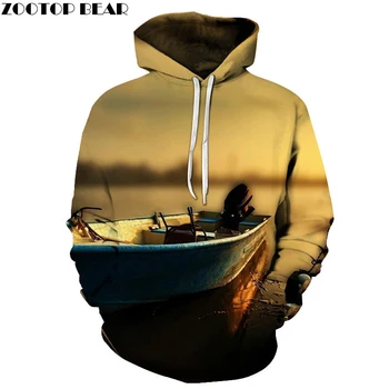 

Boat Print Hoodies Men/Women Funny Sweatshirts Pullover 3D Tracksuits Brand Hoodies Drop Ship ZOOTOP BEAR Brand Unisex