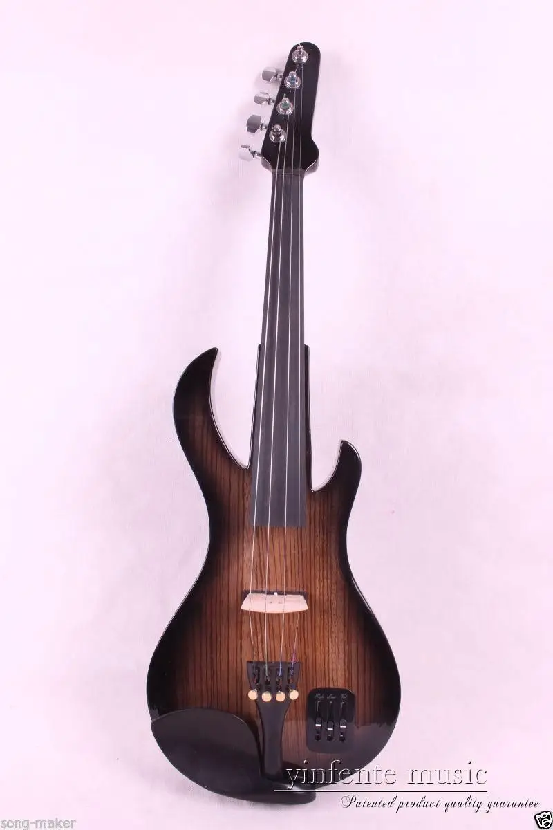 

New 4/4 Electric violin Guitar Shape patent silent Solid wood MP3 pickup