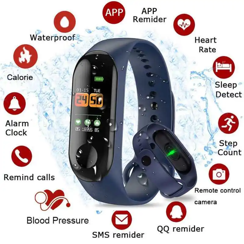 

New Smart Watch Men Heart Rate Monitor Blood Pressure Fitness Tracker Waterproof Smartwatch Sport Watch for Ios Android with BOX