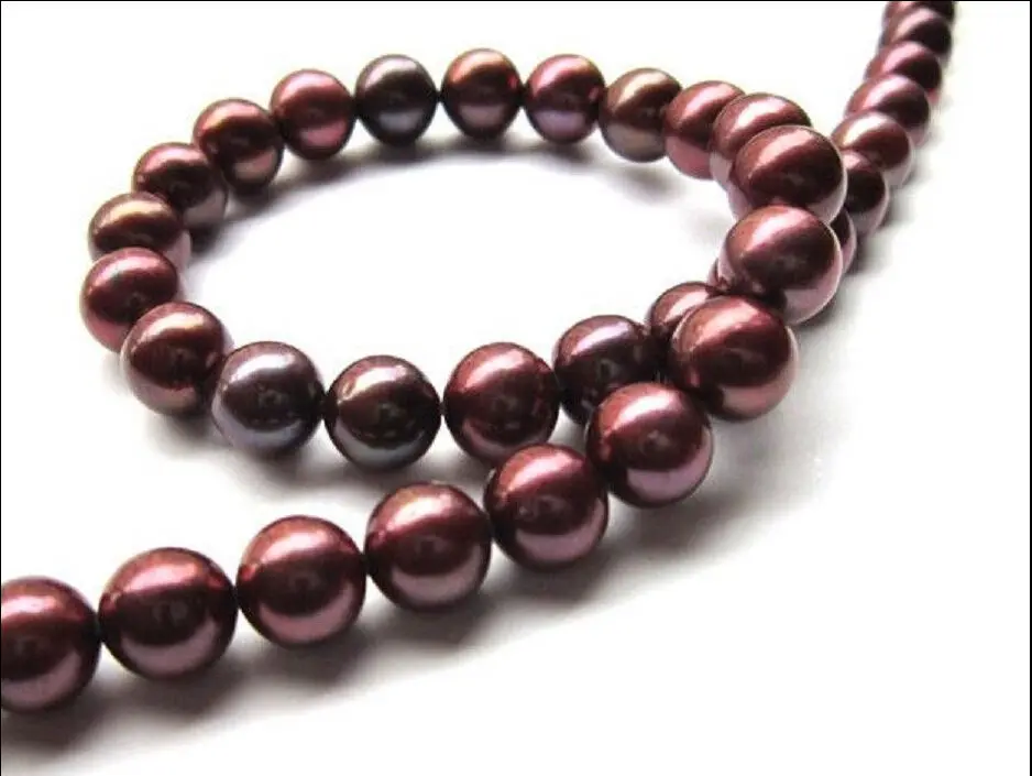 

Jewelr 006460 HOT 10-11MM AAA NATURAL CRIMSON PEARL NECKLACE 14KGP