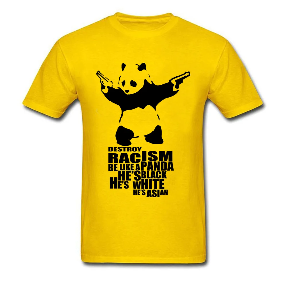 Banksy Anti-Racism Slogan T-Shirt With Panda Graphic - Men's & Women's White Tee