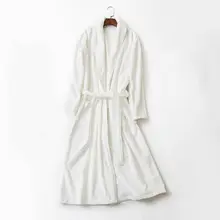 Зимний мужской роскошный белый халат мужской теплый хлопковый Халат парные халаты с отложным воротником мужское длинное платье с рукавами платье