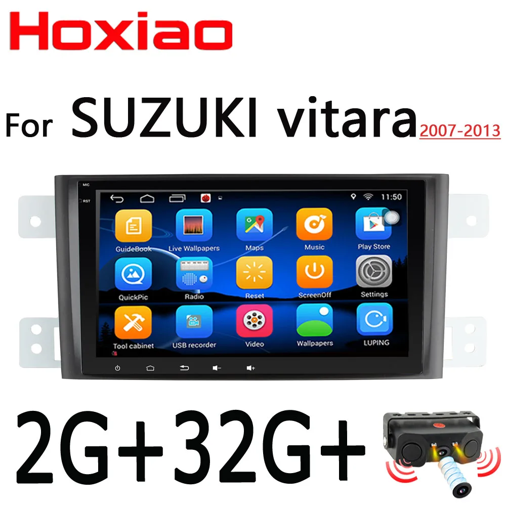 Для Suzuki Grand Vitara Escudo JT 2007-2013 8 дюймов 1024*600 экран Автомобильный Android радио gps стерео 2 din Автомобильный dvd-плеер BT - Цвет: 2G With radar camera