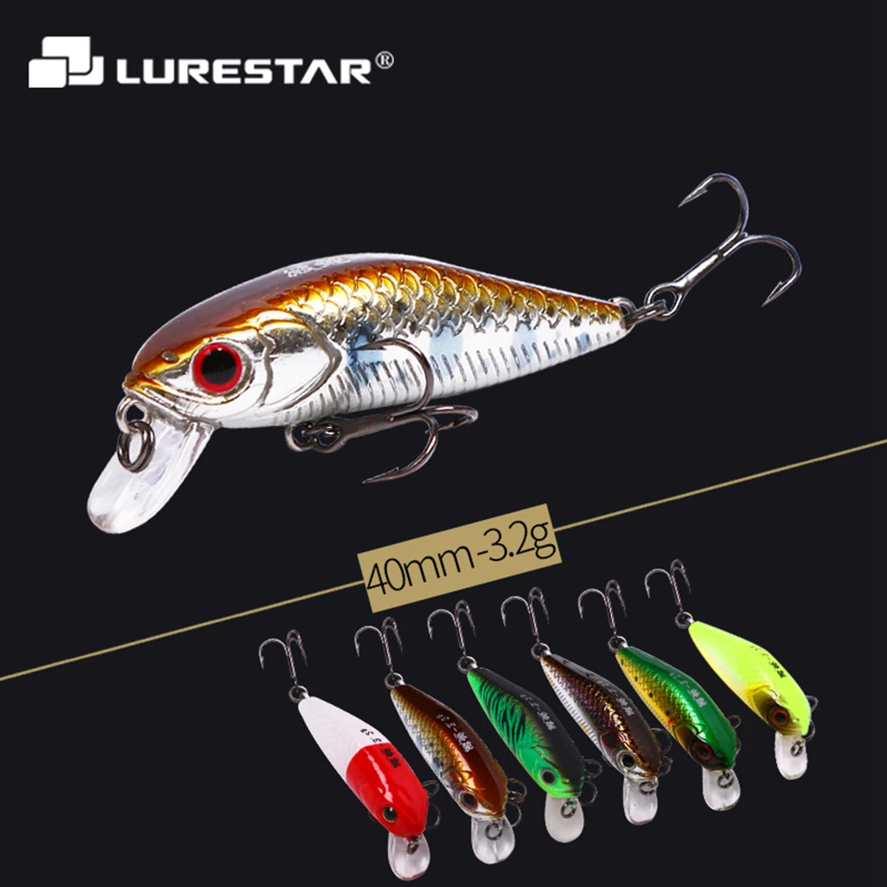 

Mini Minnow 3.2g 40mm Fishing Lure Sinking Action 1pcs Tiny Hard Bait VMC Hook UL fishing Tackle Bass Pike Fishing Lure