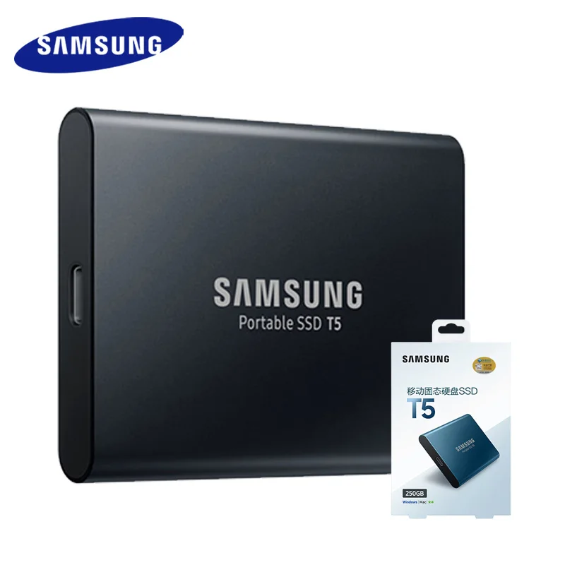 Samsung T5 External SSD 250GB 500GB 1T 2T External Solid State HD Hard Drive USB 3.1 Gen2 (10gbps) and backward compatible Phone