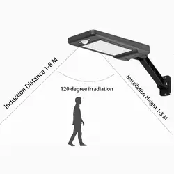 Сад двора путь 60LED практичный датчик движения PIR затемняемый настенный открытый профессиональный солнечный светильник дорожный свет