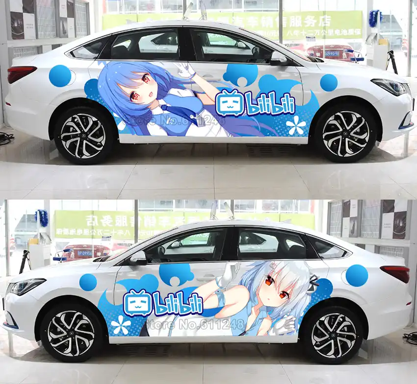 Custom Made Waterproof Japan Anime Vinyl Car Sticker Cute Girl Cartoon Door Decals Ralliart Rally Stickers Vehicle Accessories Aliexpress
