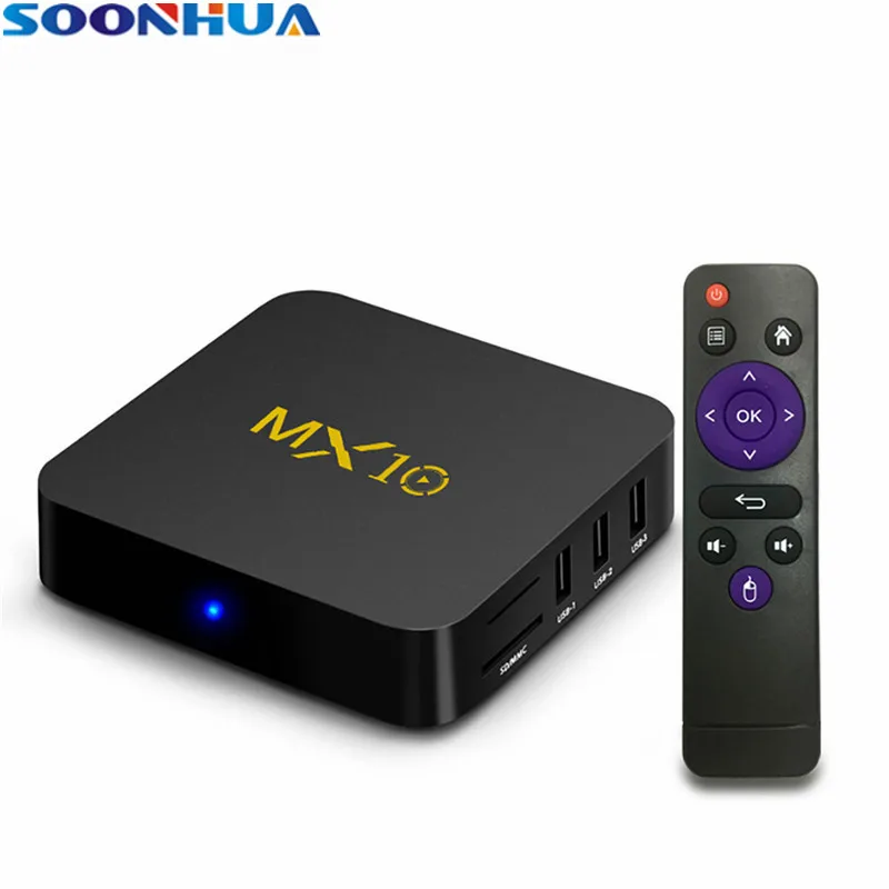 

SOONHUA MX10 Android 7.1 Set Top Box USB 3.0 Mini Smart TV BOX RK3328 Quad Core Support 2.4G Wireless WIFI Smart Set Top Box