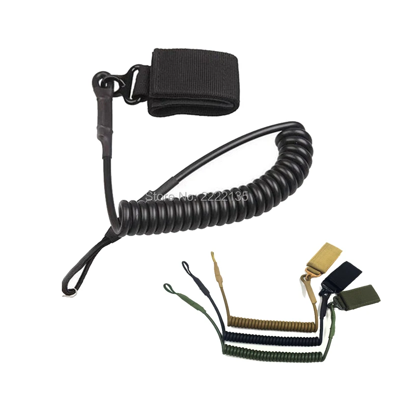 

Tactical Pistol Hand Gun Sling Adjustable Combat Telescopic Gun Secure Lanyard with magic tape Belt Hanging Buckle for Hunting