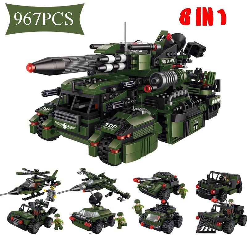 

Building Blocks Cars At War Boys Toys Educational Bricks Blocks Toys 967PCS For Children Comparable With LegoINGlys
