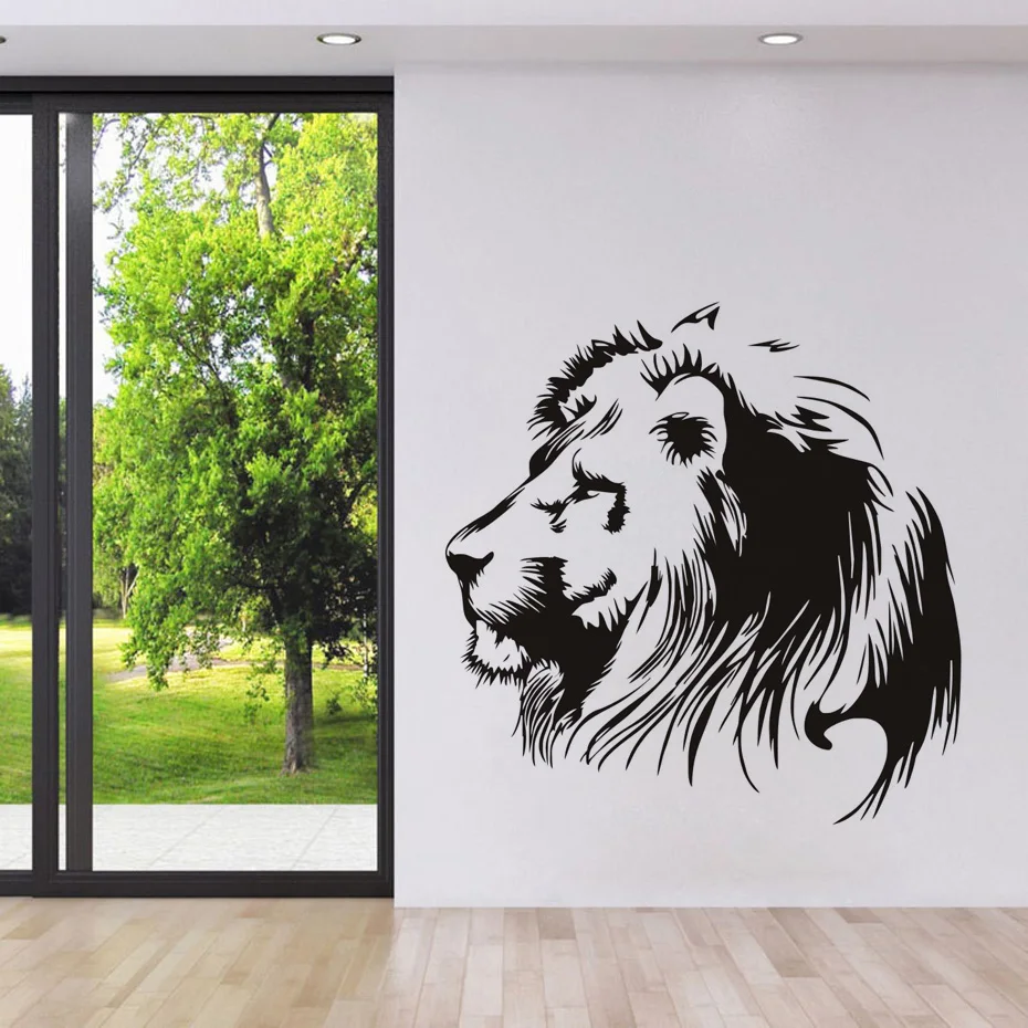 Lion Vinyl Wall Stickers Home Decor Living Room Removable Animals Wall