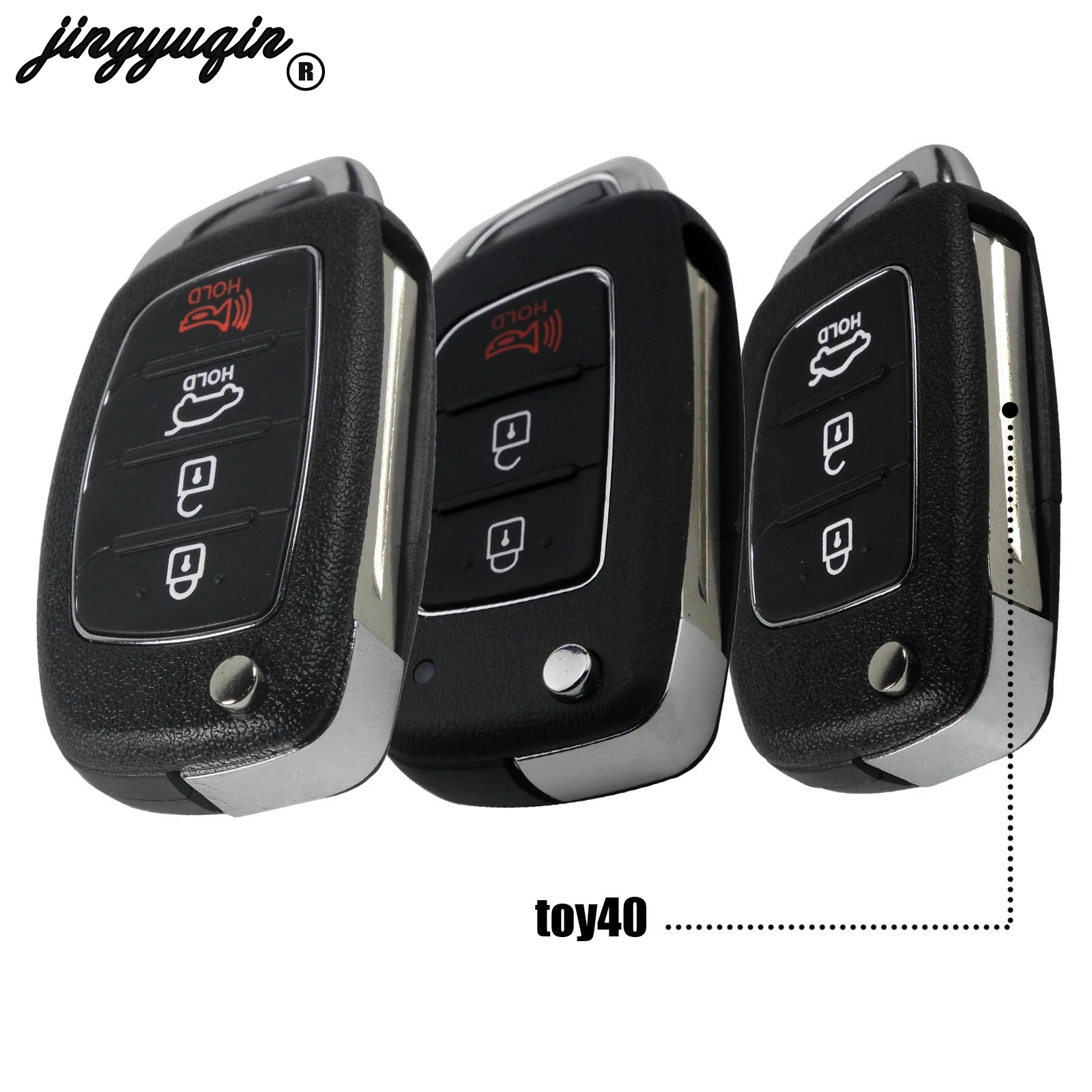 

jingyuqin 3/4 Buttons Flip Folding Remote Key Shell Fob Case For HYUNDAI Mistra Santa Fe Sonata Tucson Accent I30 I40 I45 toy40