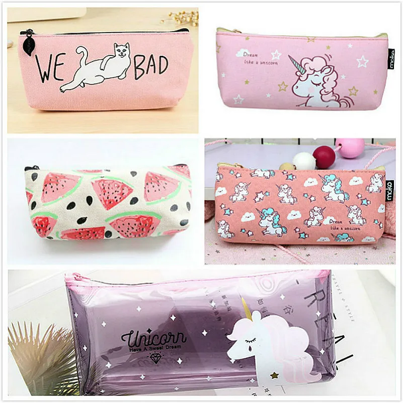 Lalede's Store 1 шт./продажа простые розовые пеналы с животными сумка карандаш Kawaii Girl