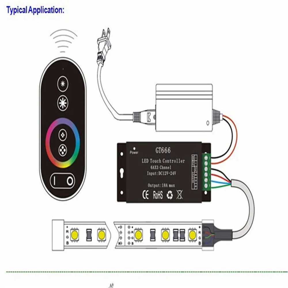 5050 SMD RGB светодиодные полосы набора 60led/m DC12V 5 м-20 M светодиодный гибкий свет + Мощность адаптер + Усилитель Kit + 6Ax3channel 18A контроллер