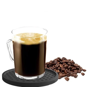 

1 Set Mats Silicone Creative Round Pure Color Heat Insulation Coasters Mats for Home Restaurant Cafe