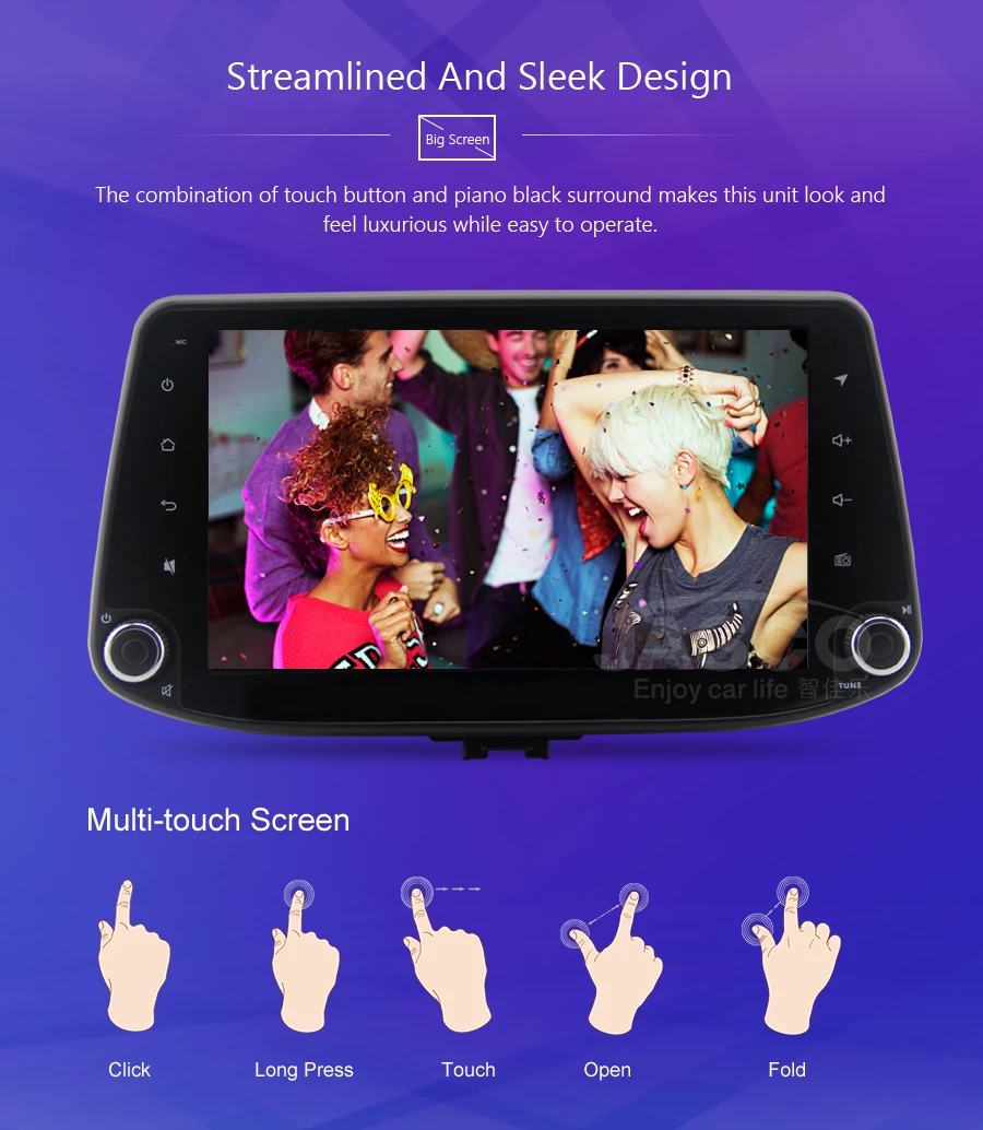 Cheap 4GB Android 9.0 Car Stereo DVD Player GPS Glonass Navigation For Hyundai i30 2016 2017 Video Multimedia Radio headunit 3