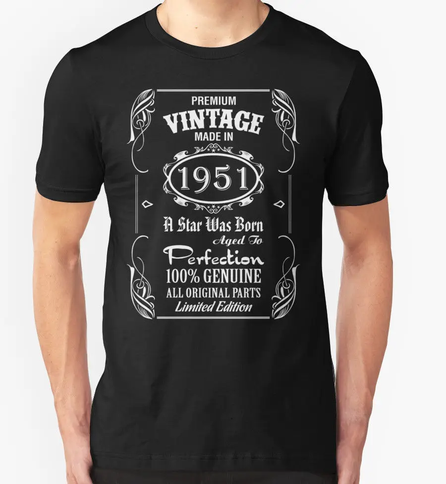 Новая мужская футболка 2019 Slim Fit Custom T-Shirt Made In 1951 T shirt 66th Year Birthday Age Present vintage Funny tee Shirt