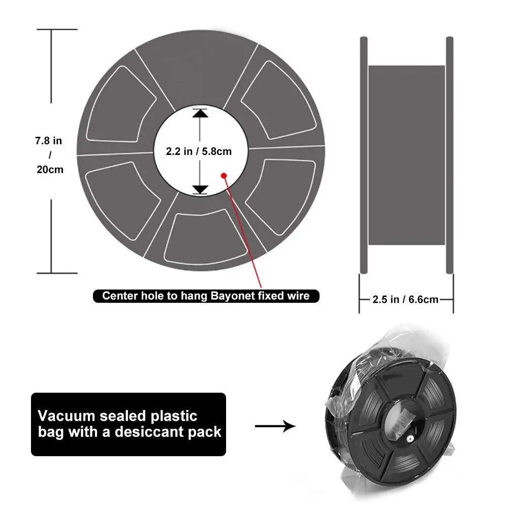 SUNLU 3D нить ABS 3d принтер нить 1,75 мм 1 кг катушка(2.2lbs) 3D печать нити измерения Точность+/-0,02 мм