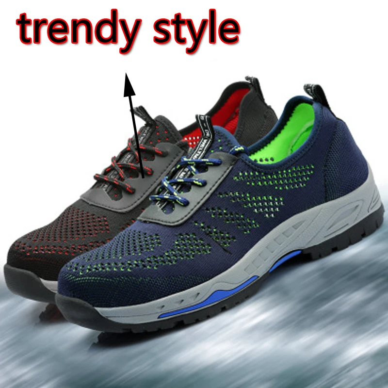Fashion Fly Woven Labor Insurance Shoes Anti-smashing Anti puncture Steel Head Safety Shoes Mesh Breathable Deodorant Work Boots Fashion Fly Woven Labor Insurance Shoes Anti-smashing Anti puncture Steel Head Safety Shoes Mesh Breathable Deodorant Work Boots