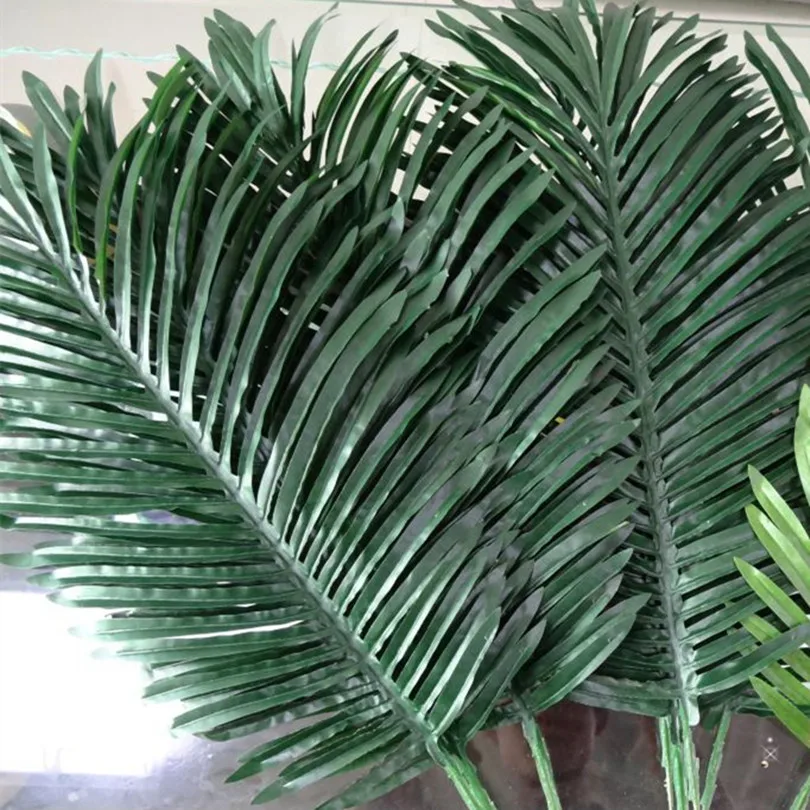 Planta Artificial Decoración del hogar Palmera Hojas Verdes falso Grande Hoja verdor