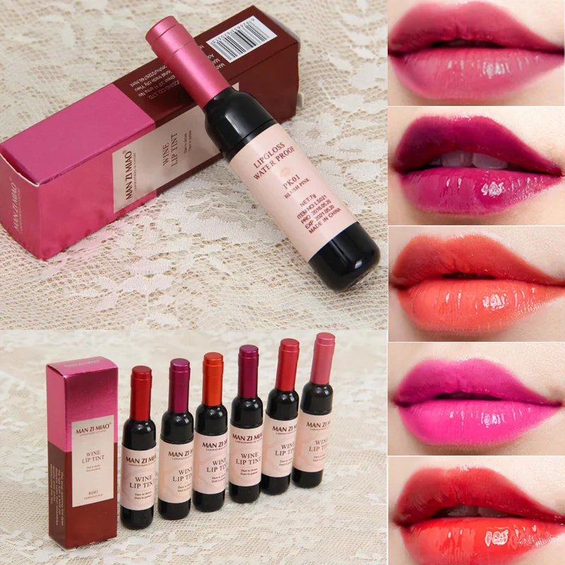 

Sale Red Wine Bottle Matte Lip Gloss Waterproof Long Lasting Lipgloss Moisturize Lip Tint Cosmetic Lipstick 6 Color