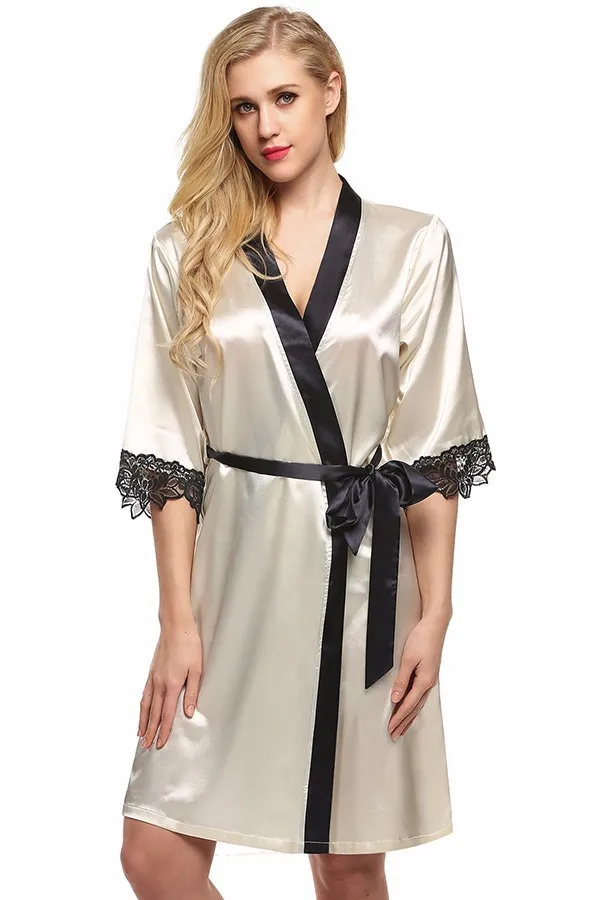 Women's Robe 3/4 Sleeve Sleep Wear Underwear Night Sleep Dress