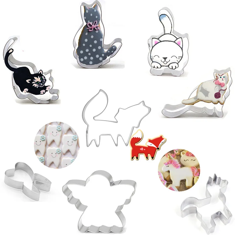 

1 Pcs Cartoon Animal Shape Cookie Cutter Thick Stainless Steel Biscuit Mould SugarCraft 3D Pastry Baking Tools Kitchen Supplies