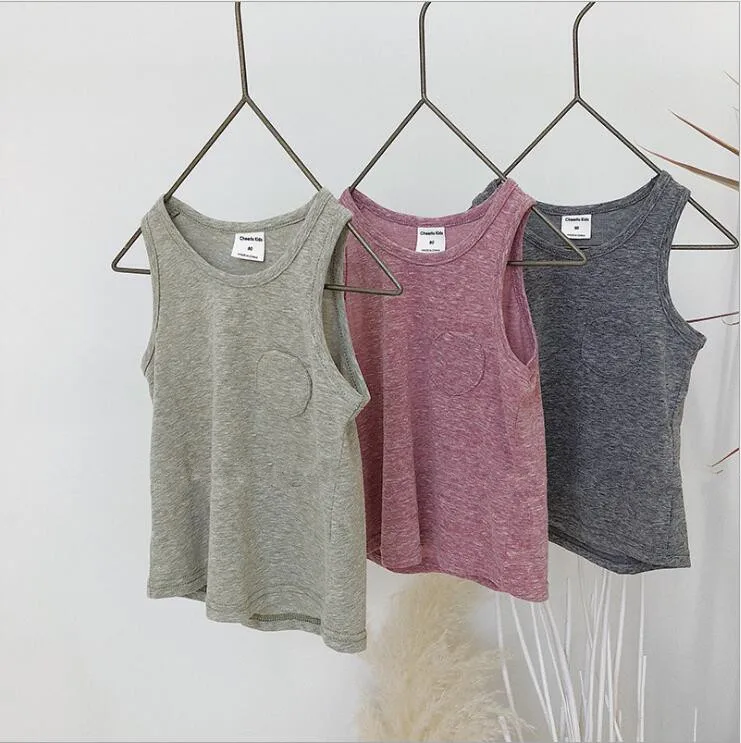 

2019 New Wholesale Boys Girls T-Shirt Fashion Summer Kids Vests 1-7t PT910