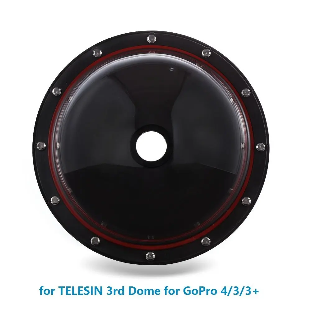 TELESIN 6 дюймов купол порт Прозрачная крышка Замена для GoPro Hero 5 6 7 Hero 4 3+ 3 Xiaomi Yi 4K 4K+ DJI Osmo Action