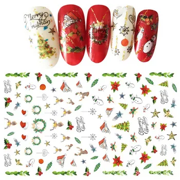 

Watermark Manicure Sticker Christmas Cartoon Nail Sticker Beauty Nail Snow Tree Sticker for Xmas Eve Home Garden Party Christmas