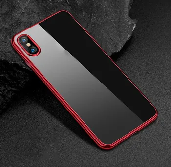 

50pcs Thin Clear Rubber Plating Electroplate TPU Soft Shockproof Case For iPhone 11 Pro Max XS XR X 8 7 6 6S Plus SE 5 S Cover